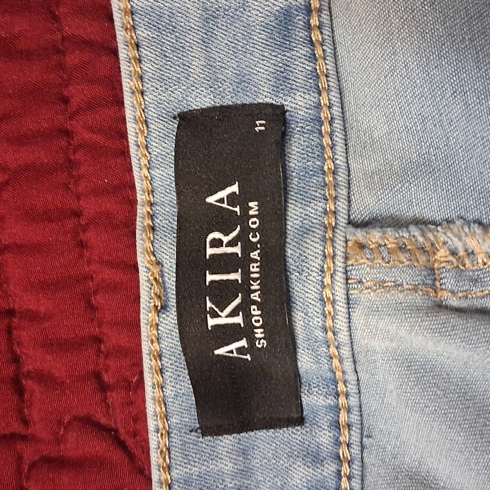 AKIRA Light Blue Flex-Fit Skinny Jeans High-Rise Stretch - Picture 9 of 13